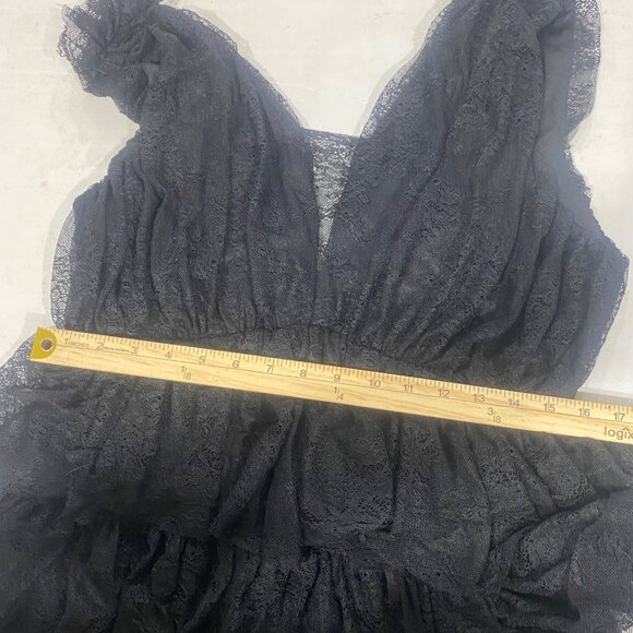 Fate Lace Tiered Mini Dress Size XL Black Dark Romantic Whimsygoth Holiday NYE - Picture 11 of 14